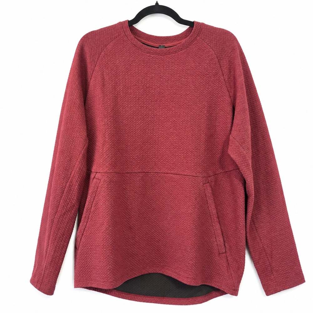 Lululemon At Ease Crew Heathered SavannahSweatshirt Mens M Textured Athleisure